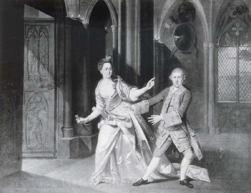 Johann Zoffany David Garrick as Macbeth and Hannah Pritchard as Lady Macbeth Norge oil painting art